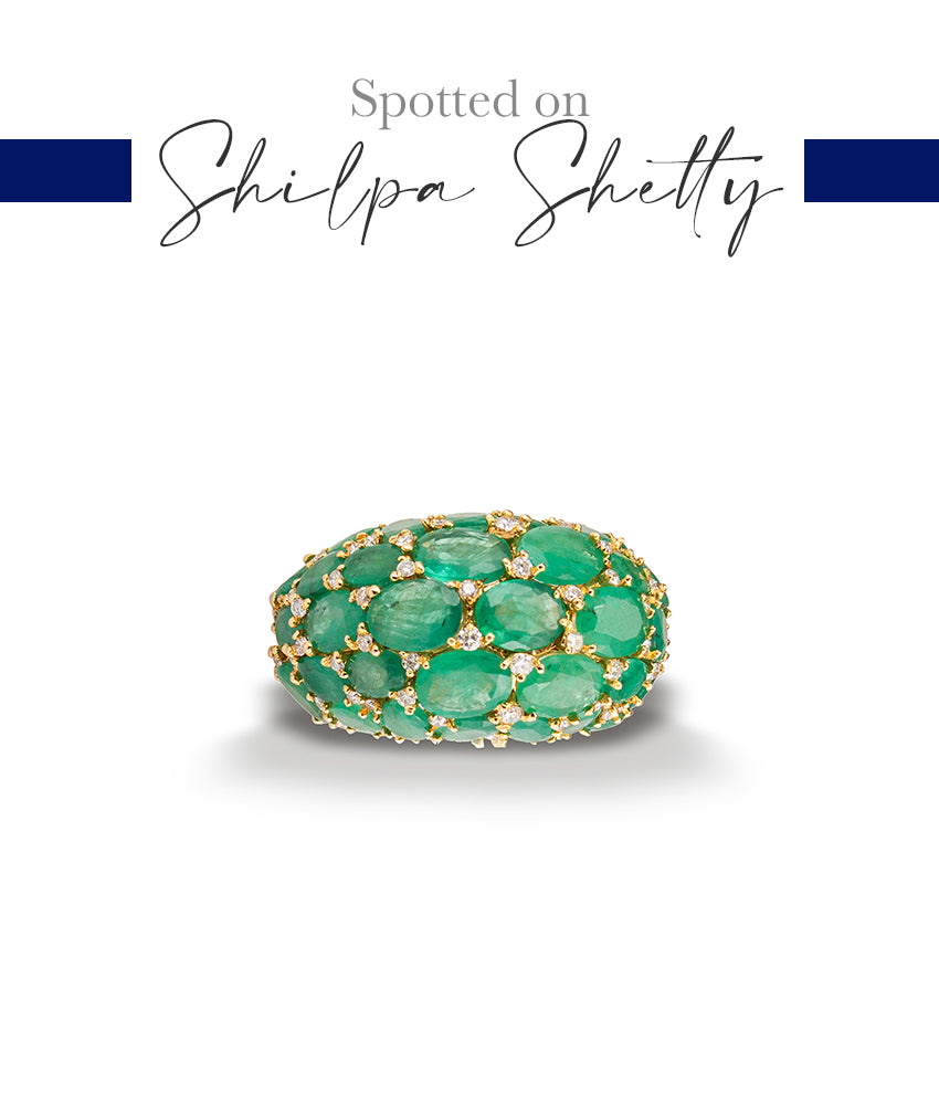 Shilpa shetty emerald on sale ring