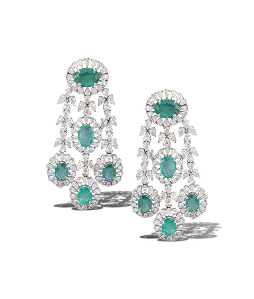 Emerald green sales earrings online