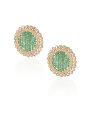 Emerald Disc Earrings