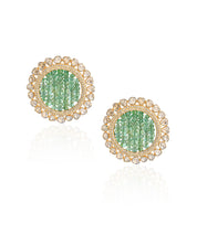 Emerald Disc Earrings