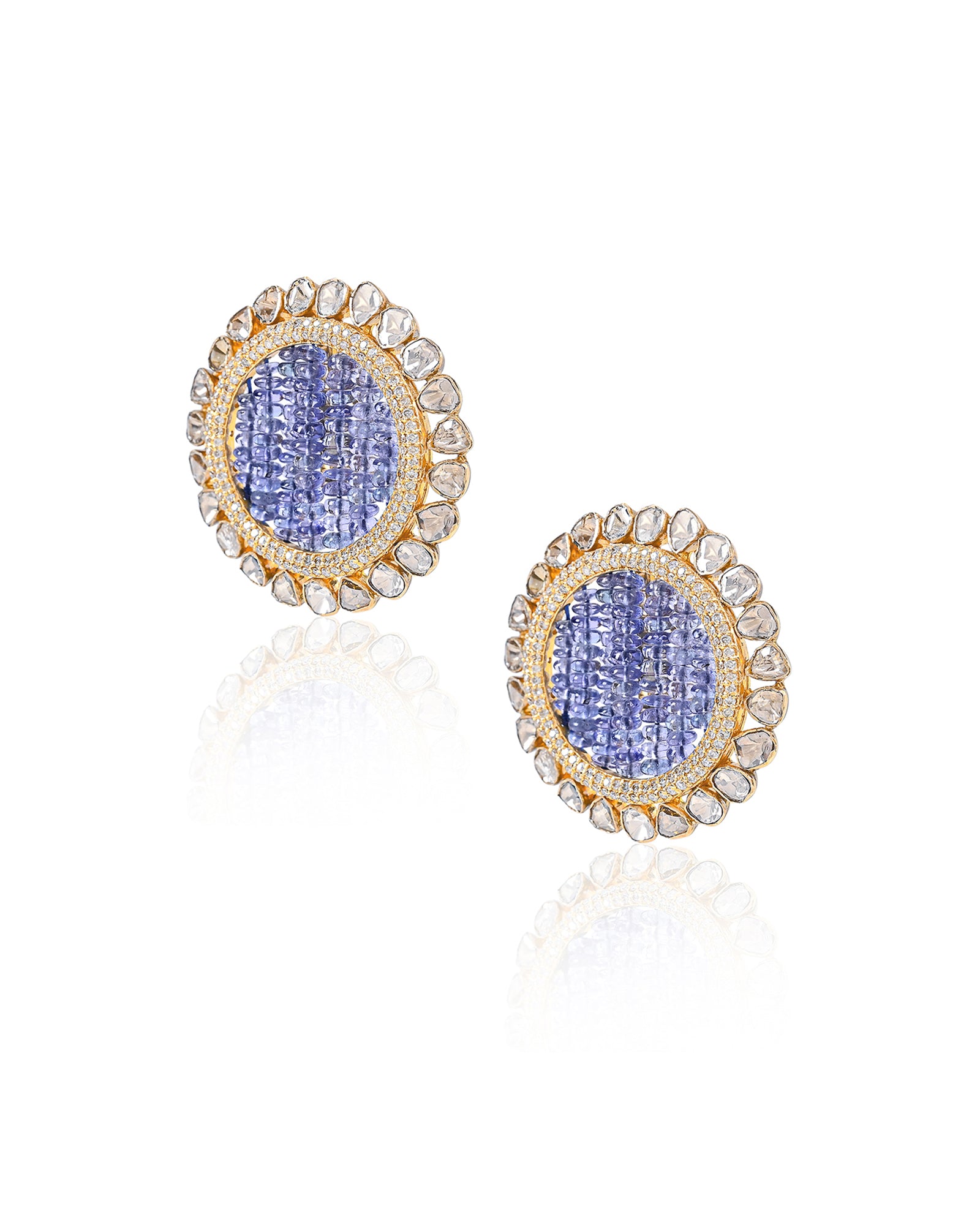 Tanzanite Disc Earrings