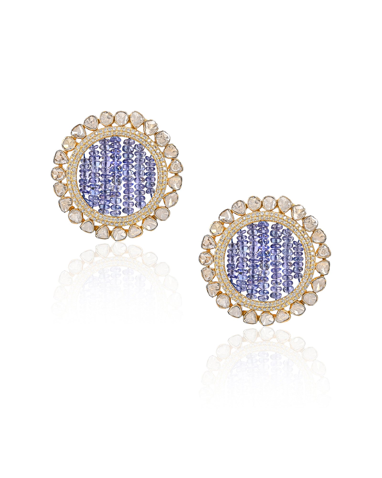 Tanzanite Disc Earrings