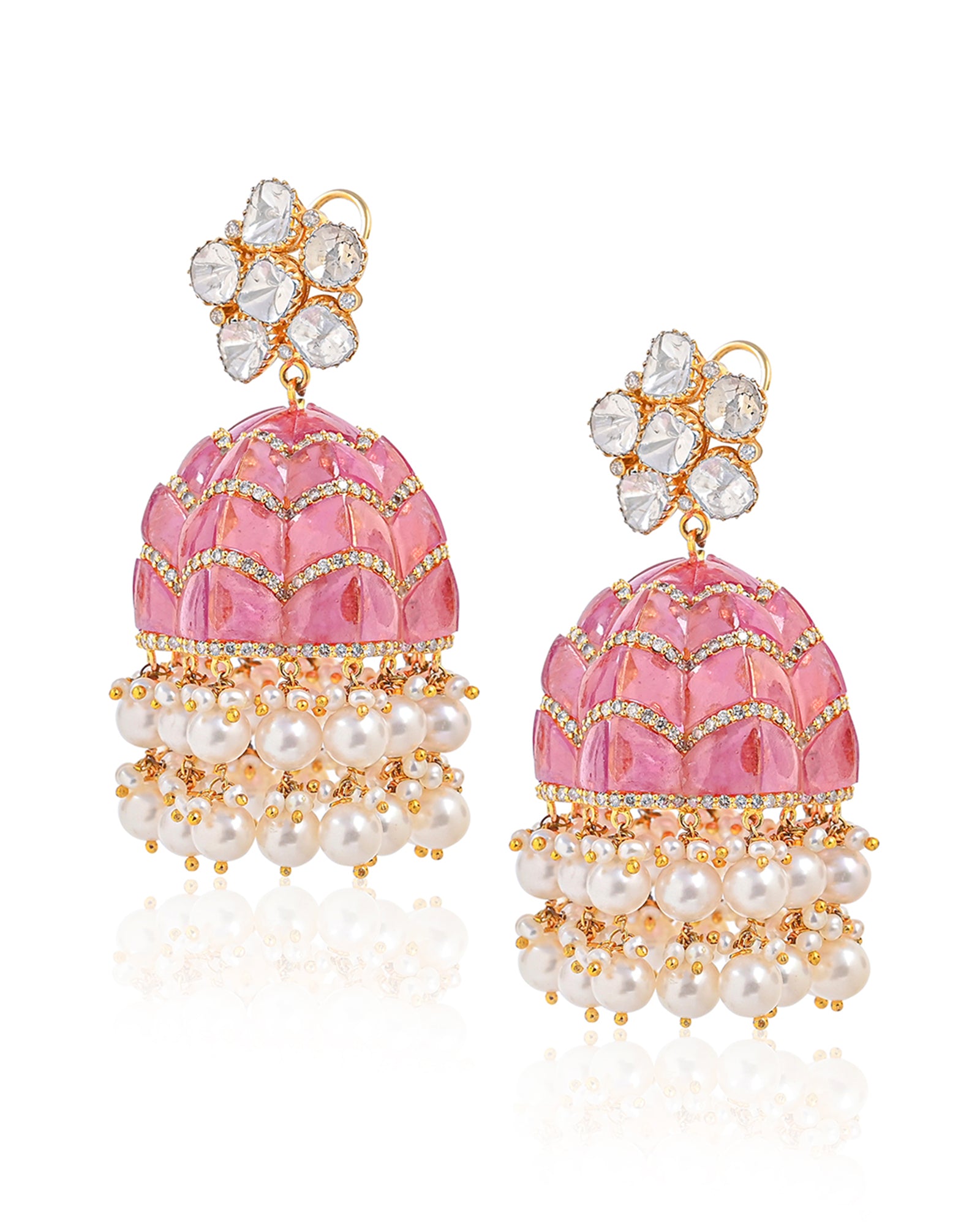 Ruby Swirl Jhumkas