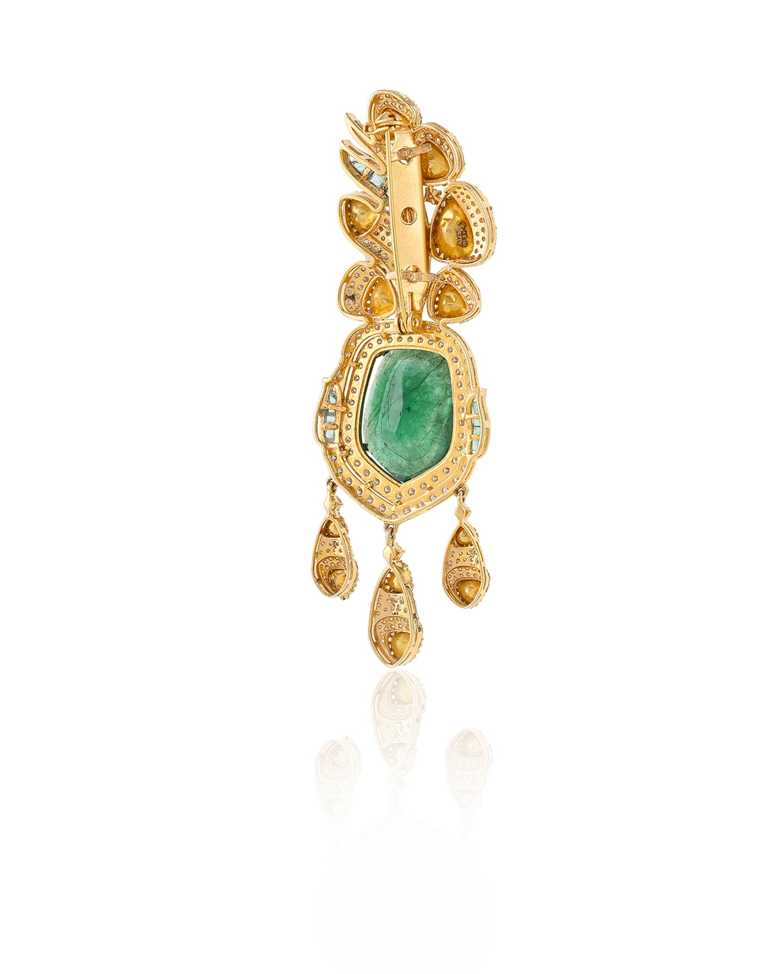 Rajputana Emerald Brooch