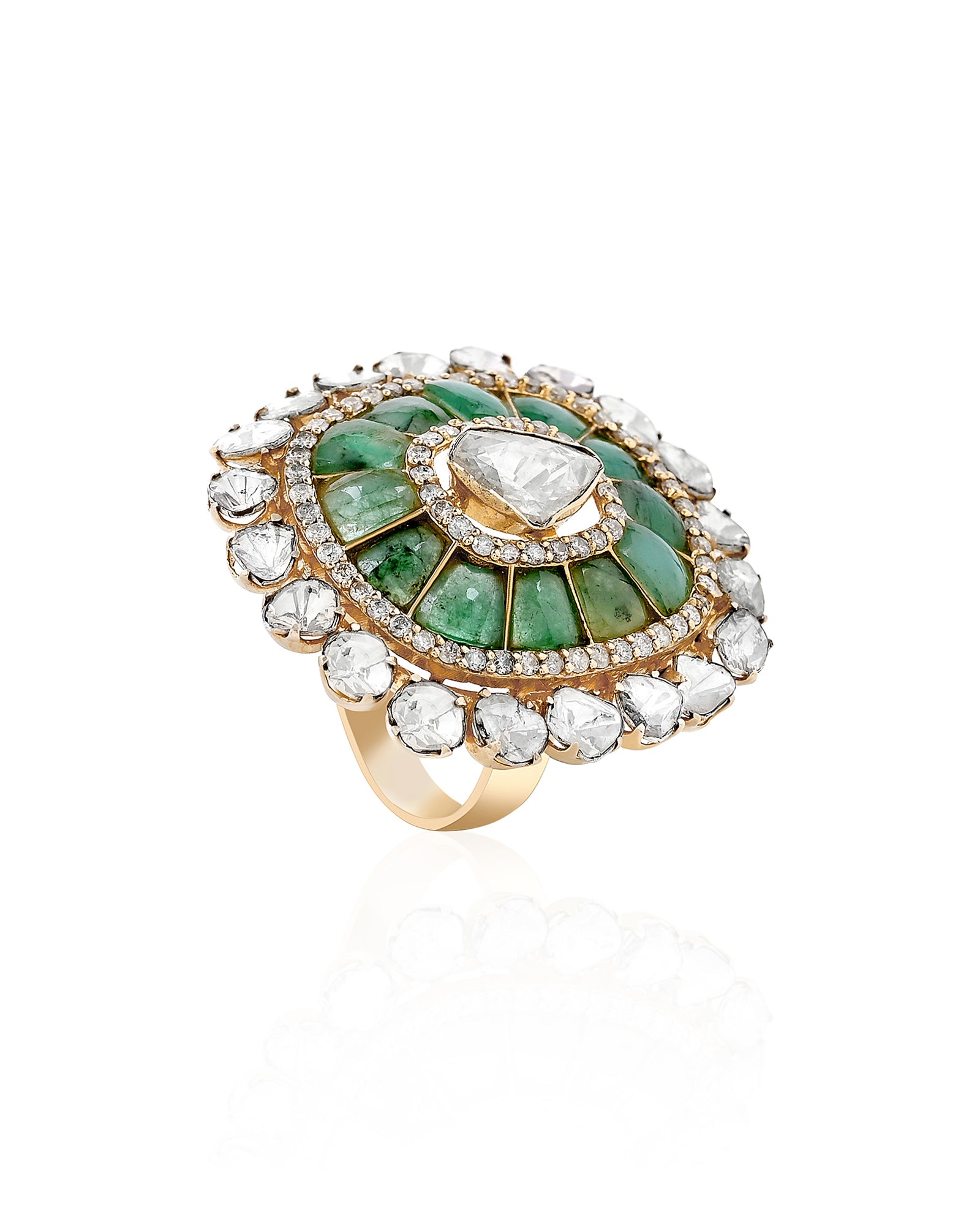 Emerald Duet Ring