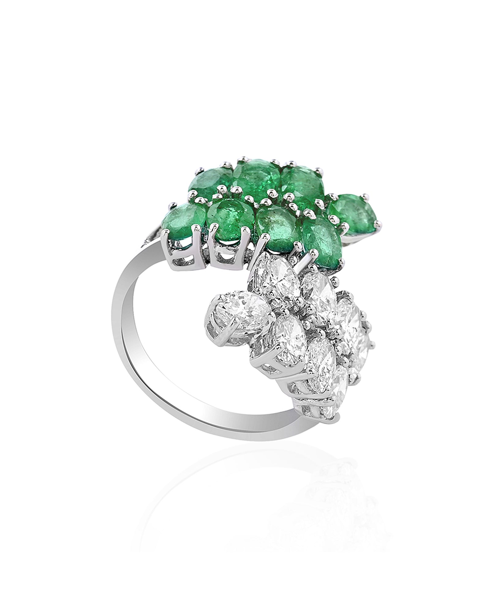 Emerald Blossom Ring