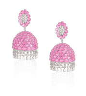 Ruby Swirl Diamond Jhumkas