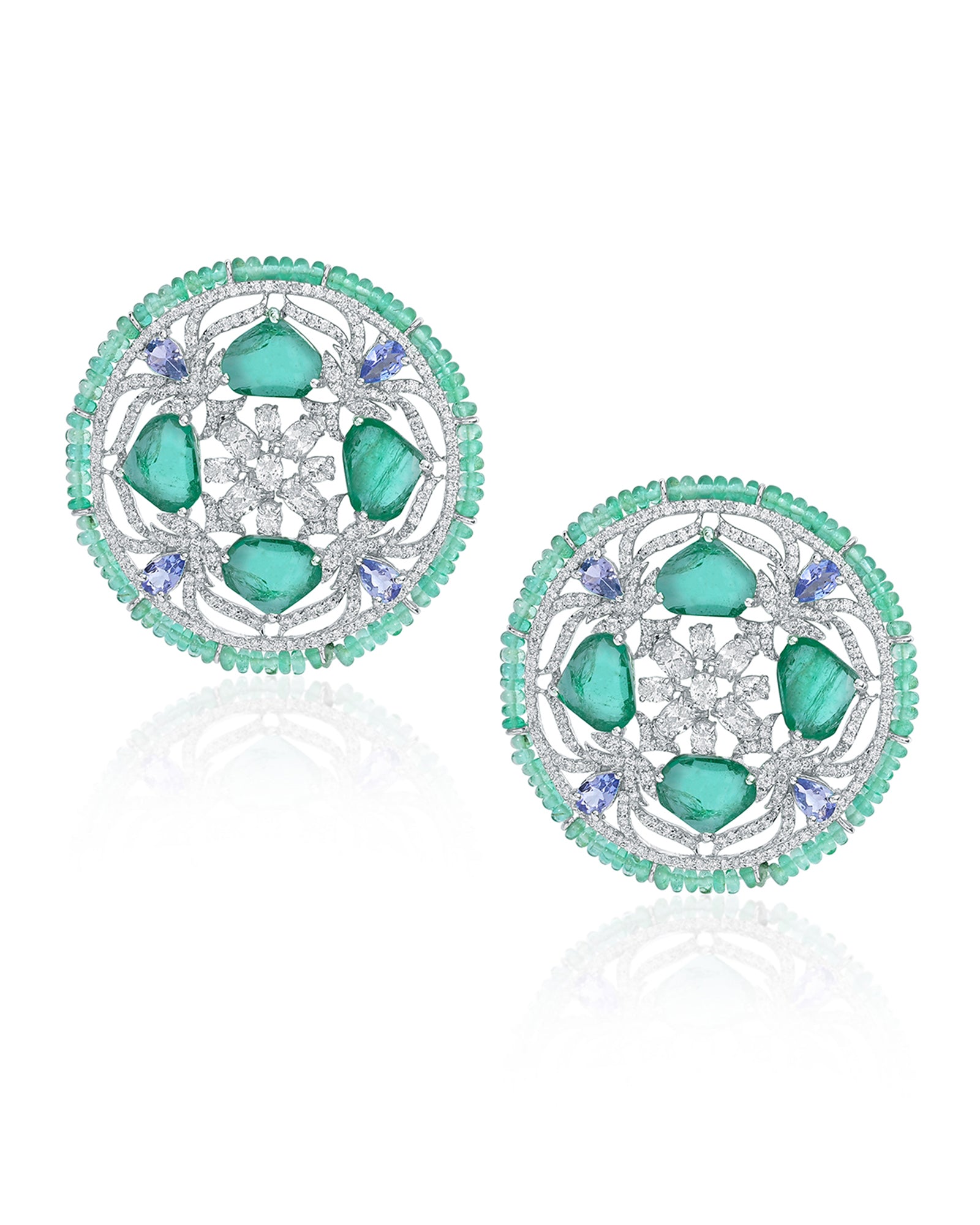 Emerald Snowflakes Earrings