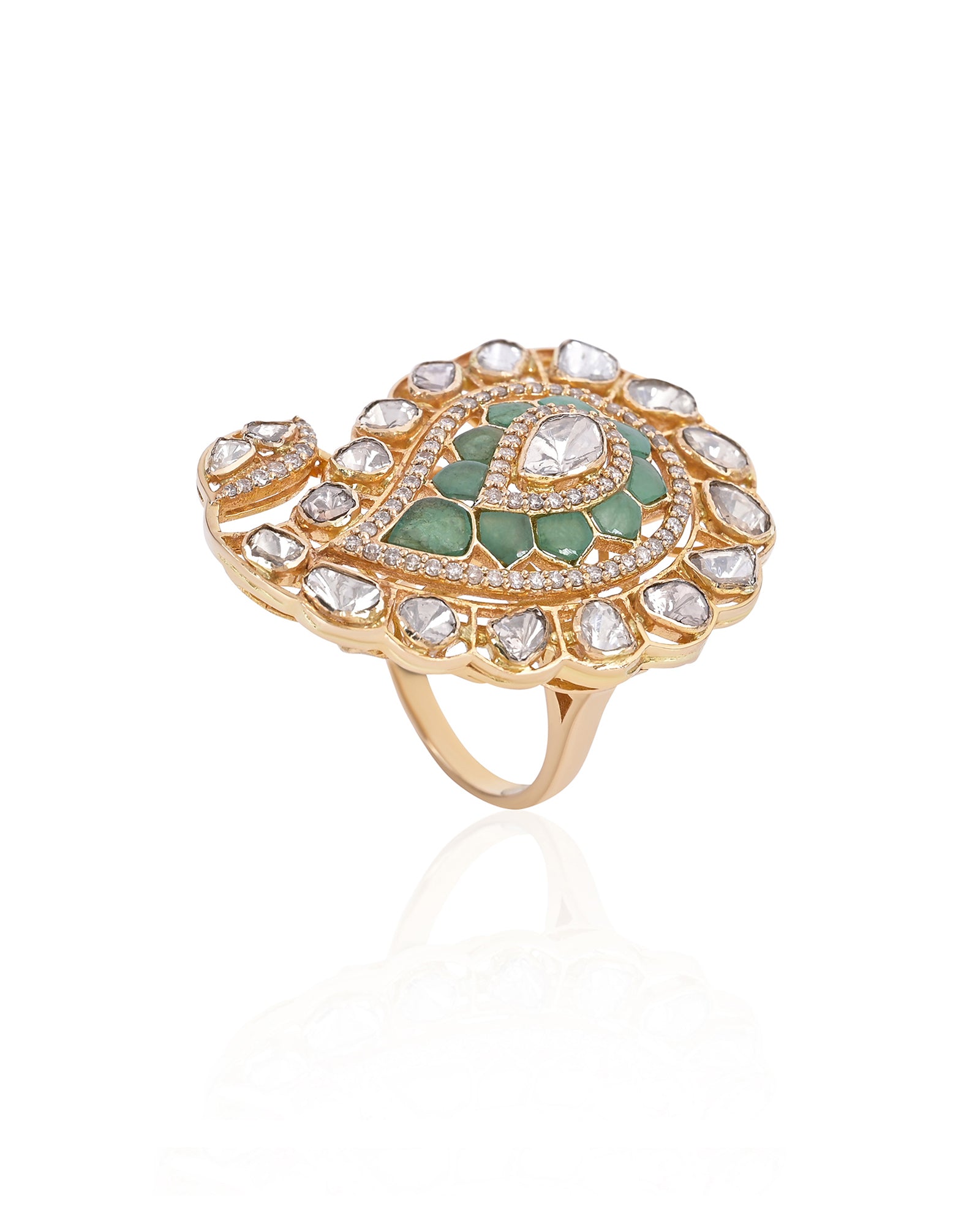 Emerald Paisley Ring