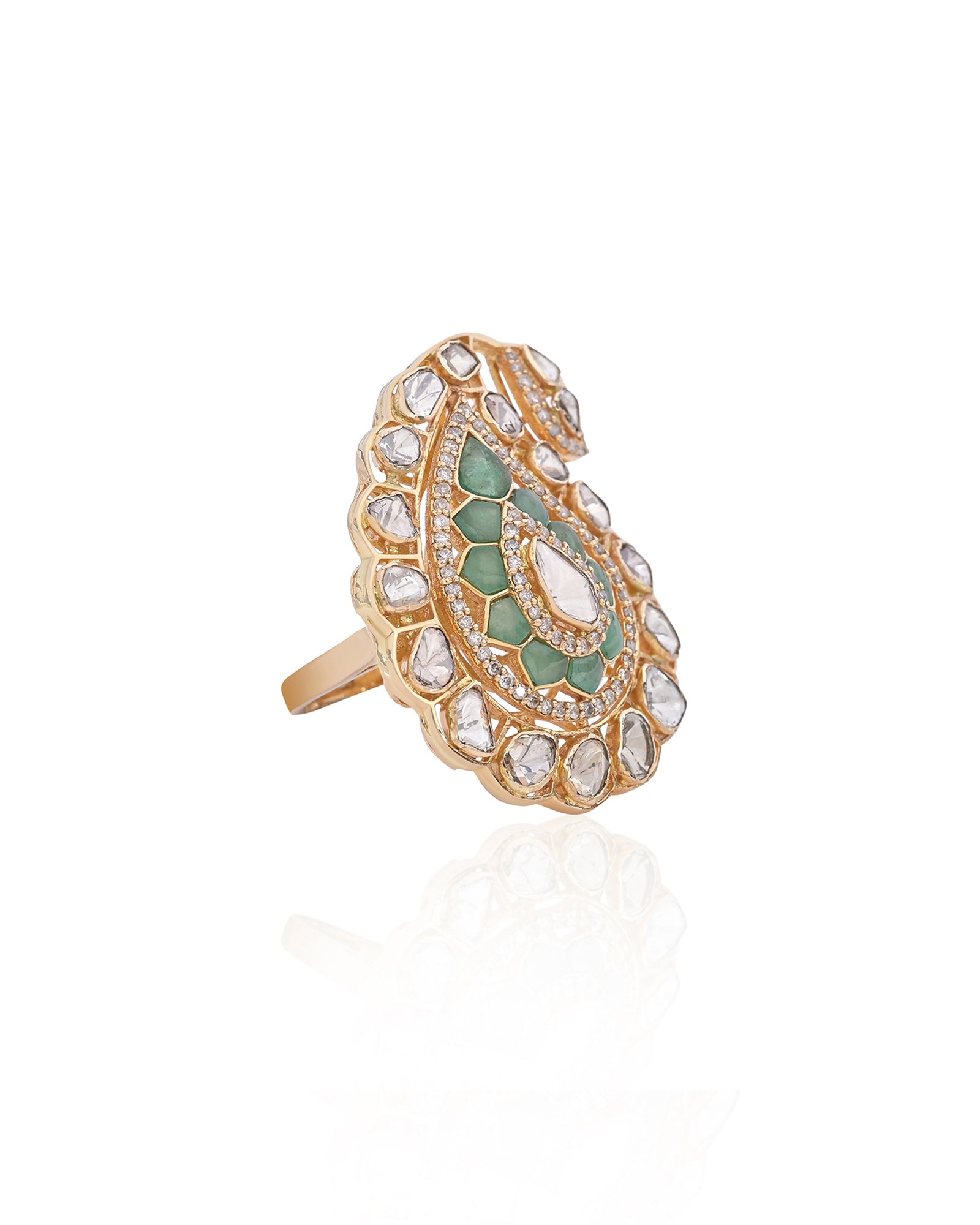 Emerald Paisley Ring