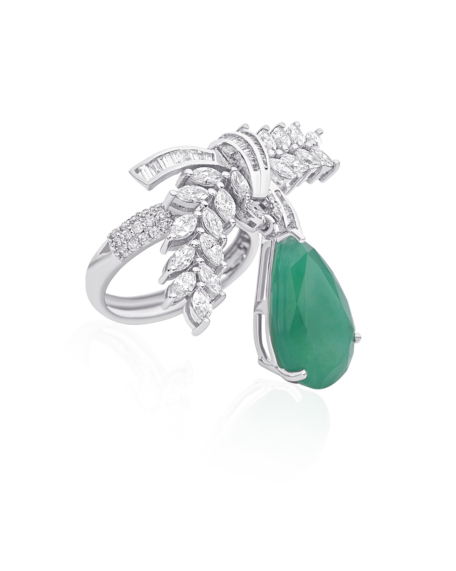 Emerald Plume Emerald Ring