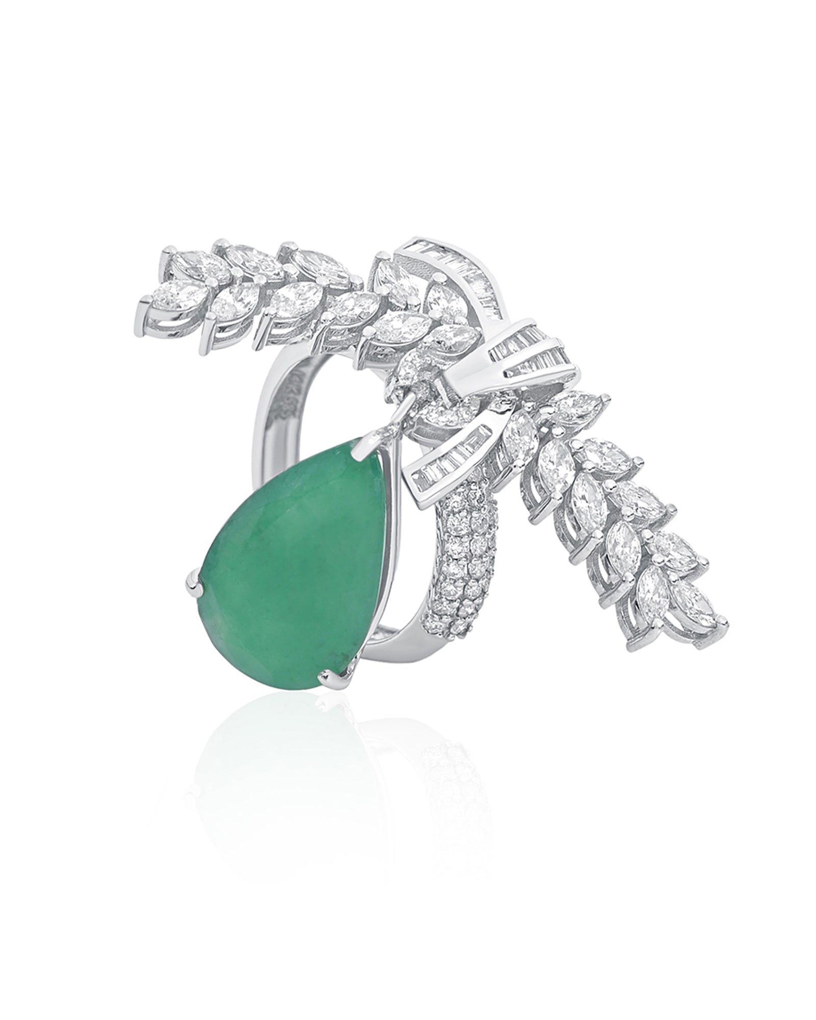 Emerald Plume Emerald Ring