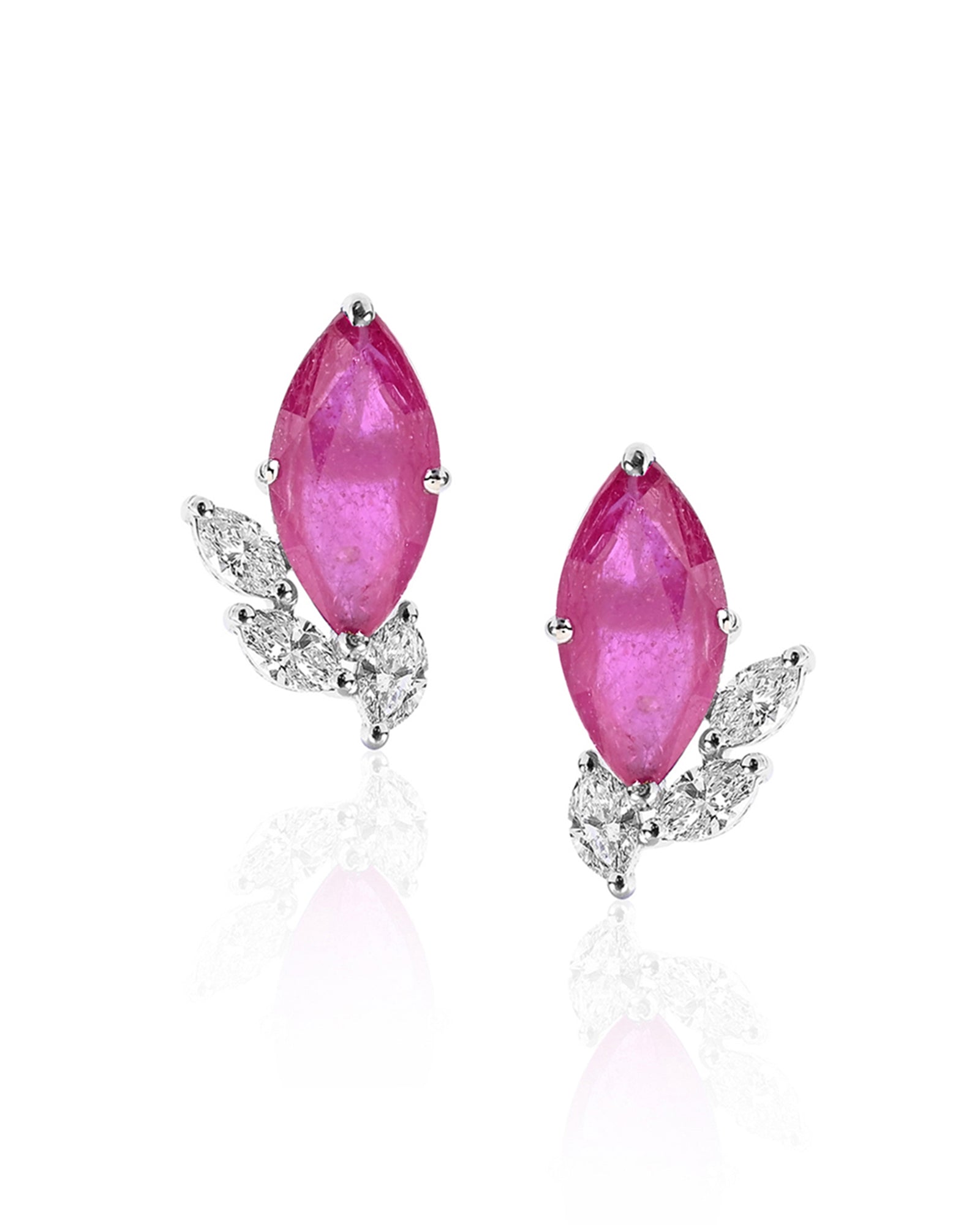 Ruby Leaf Earrings