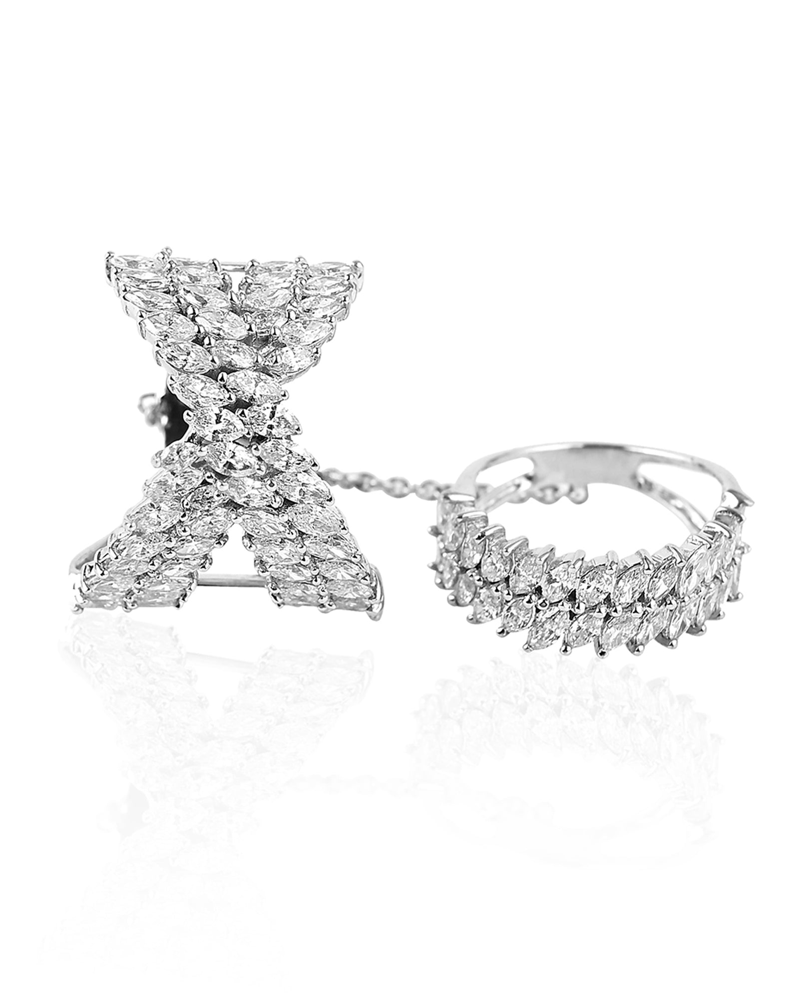 Swish Cross Diamond Ring