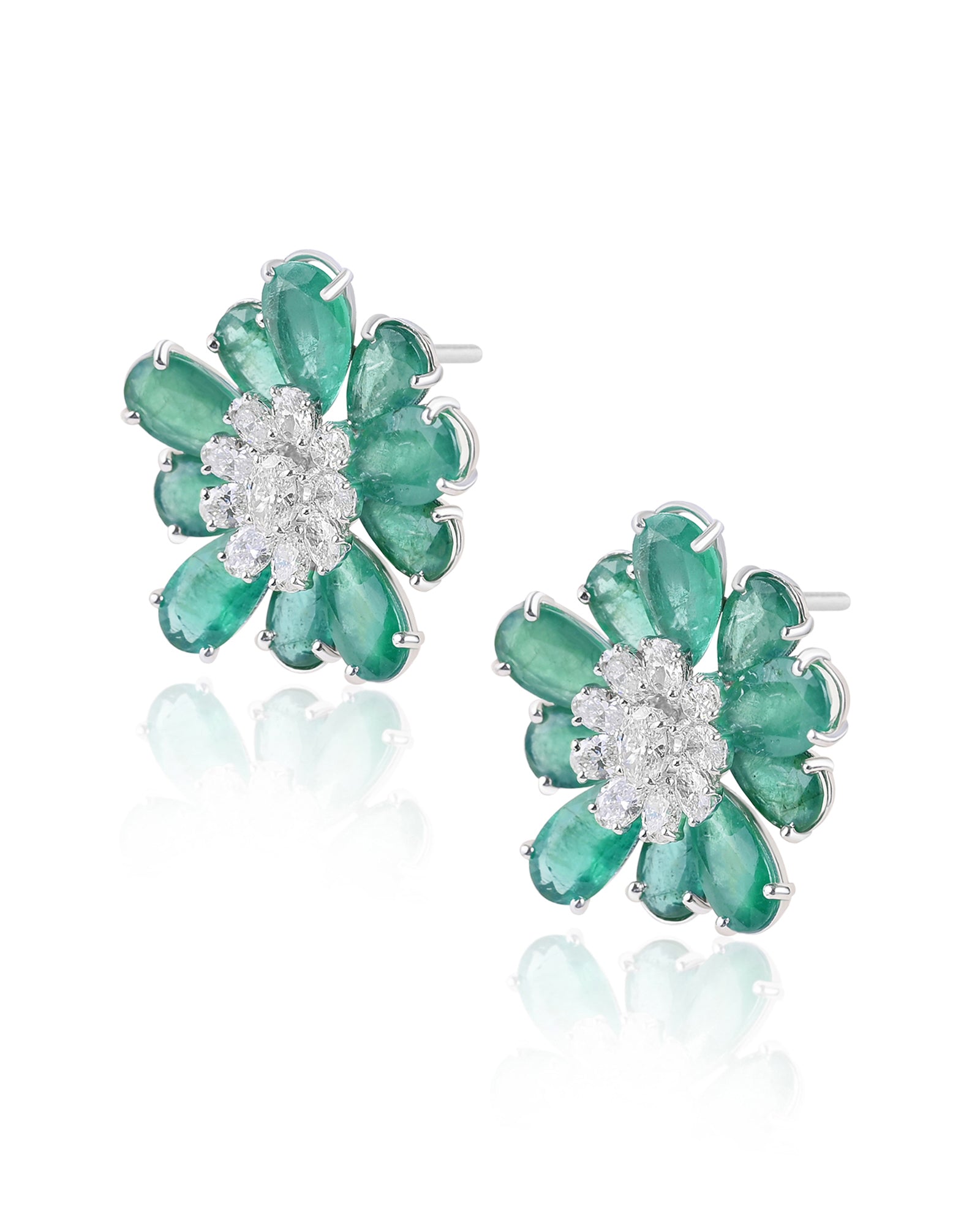 Emerald Daisy Earrings