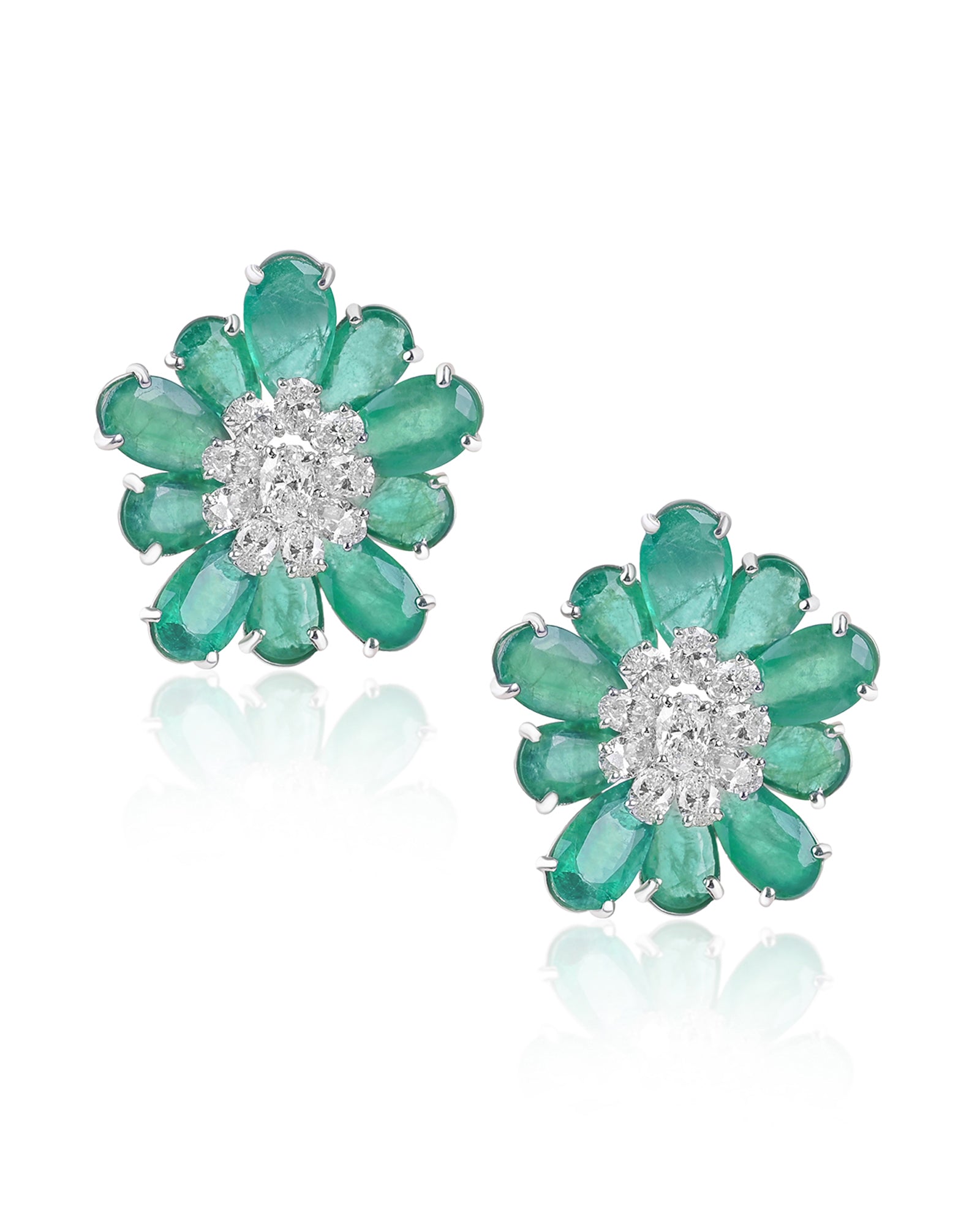 Emerald Daisy Earrings