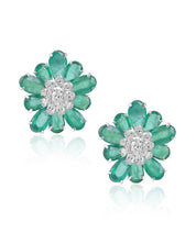 Emerald Daisy Earrings