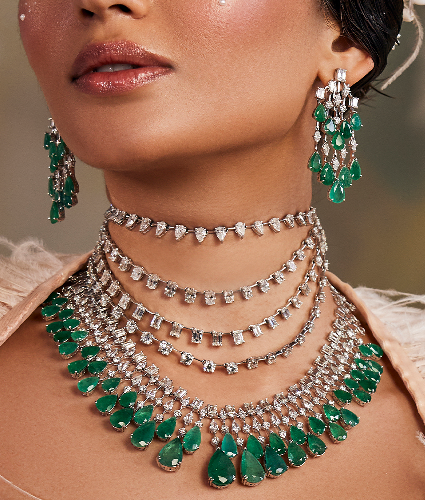 Emerald Waterfall Necklace