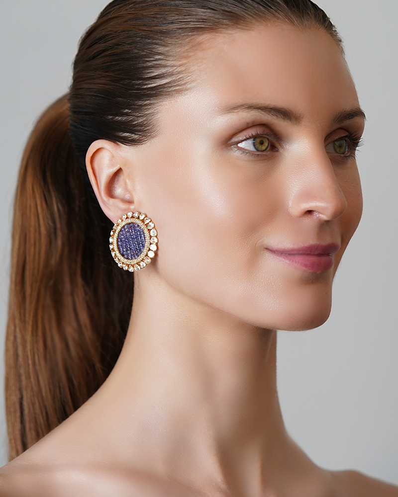 Tanzanite Disc Earrings