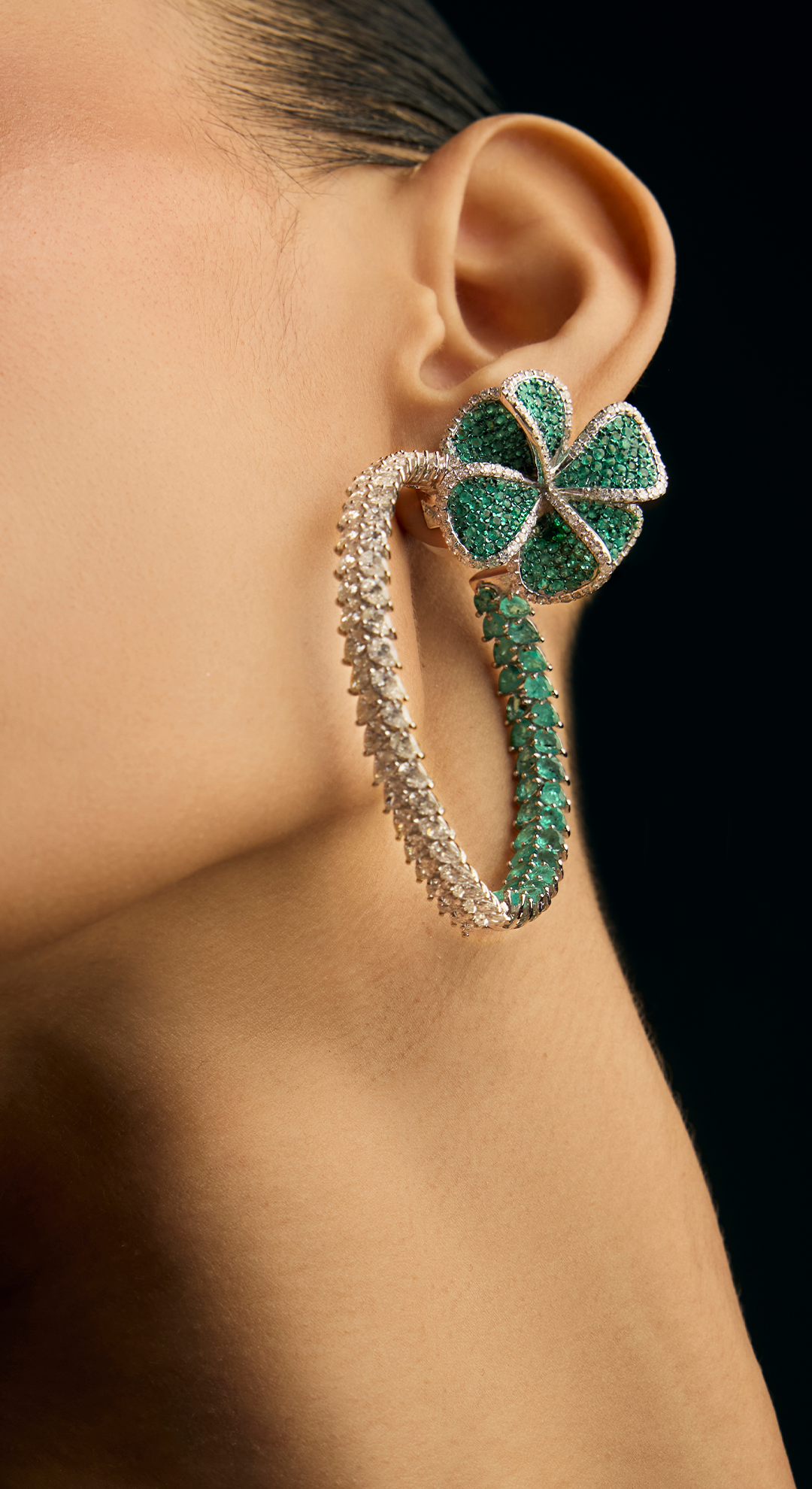 Lola's Diamond Emerald Hoops