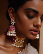 Ruby Swirl Jhumkas