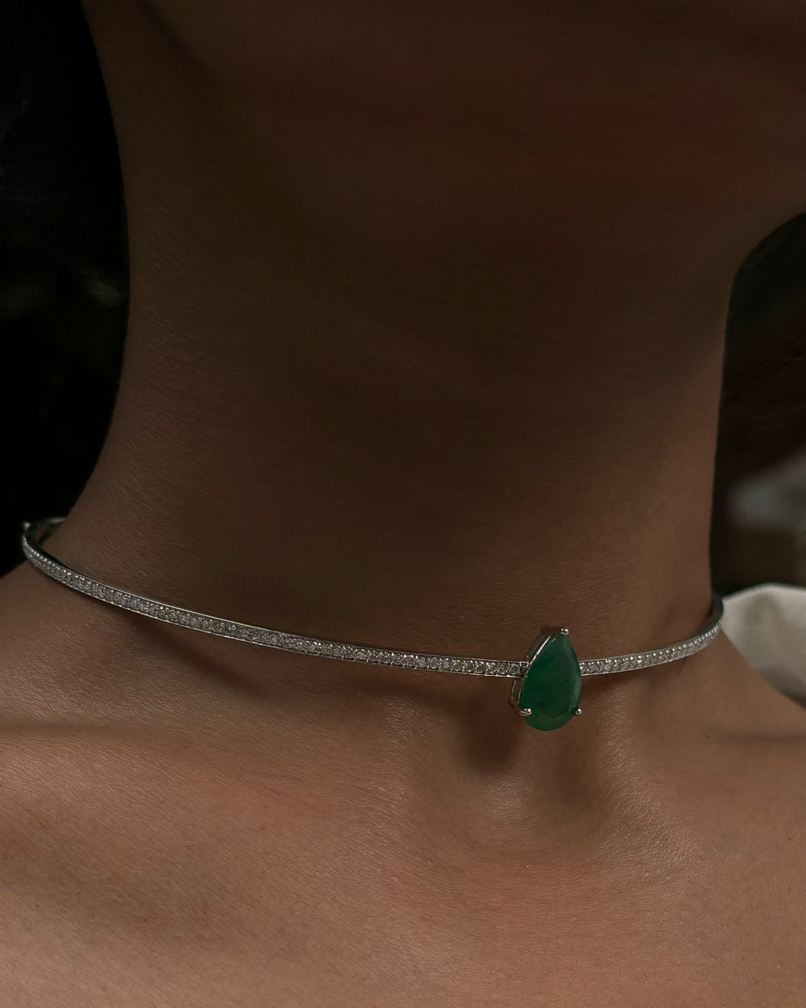 Emerald Drop Choker