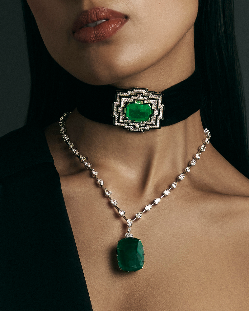 Emerald Plush Choker