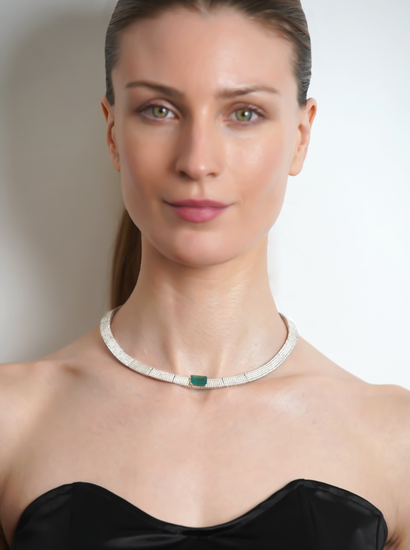 The Emerald Modernist Necklace