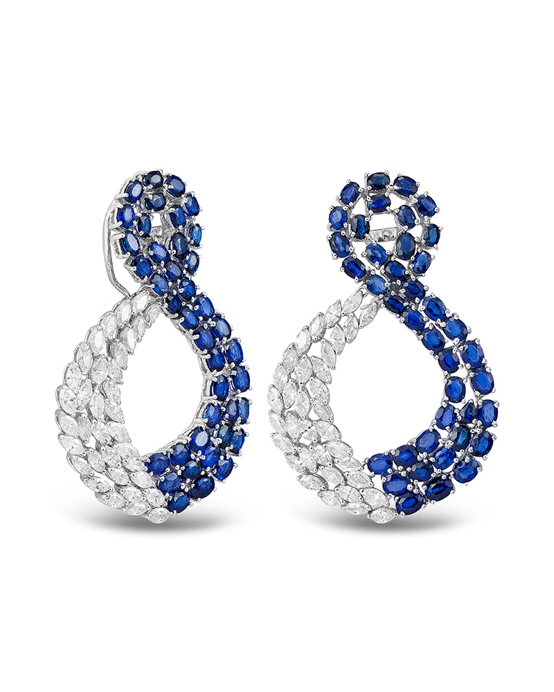 Twisted In Sapphire Earrings