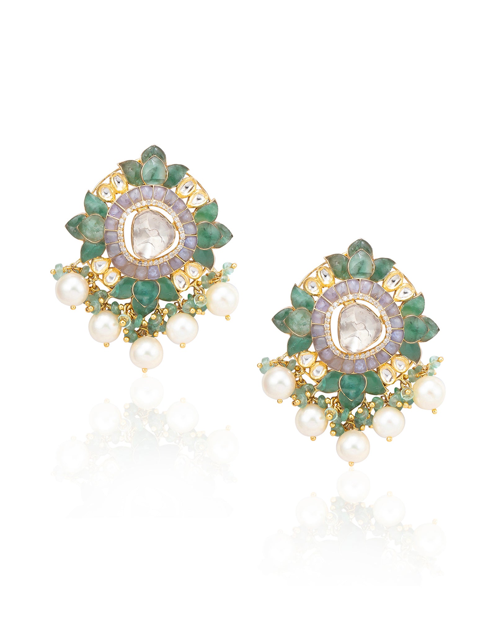 Emerald Gardenia Earrings