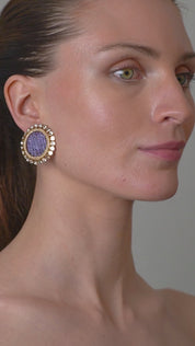 Tanzanite Disc Earrings