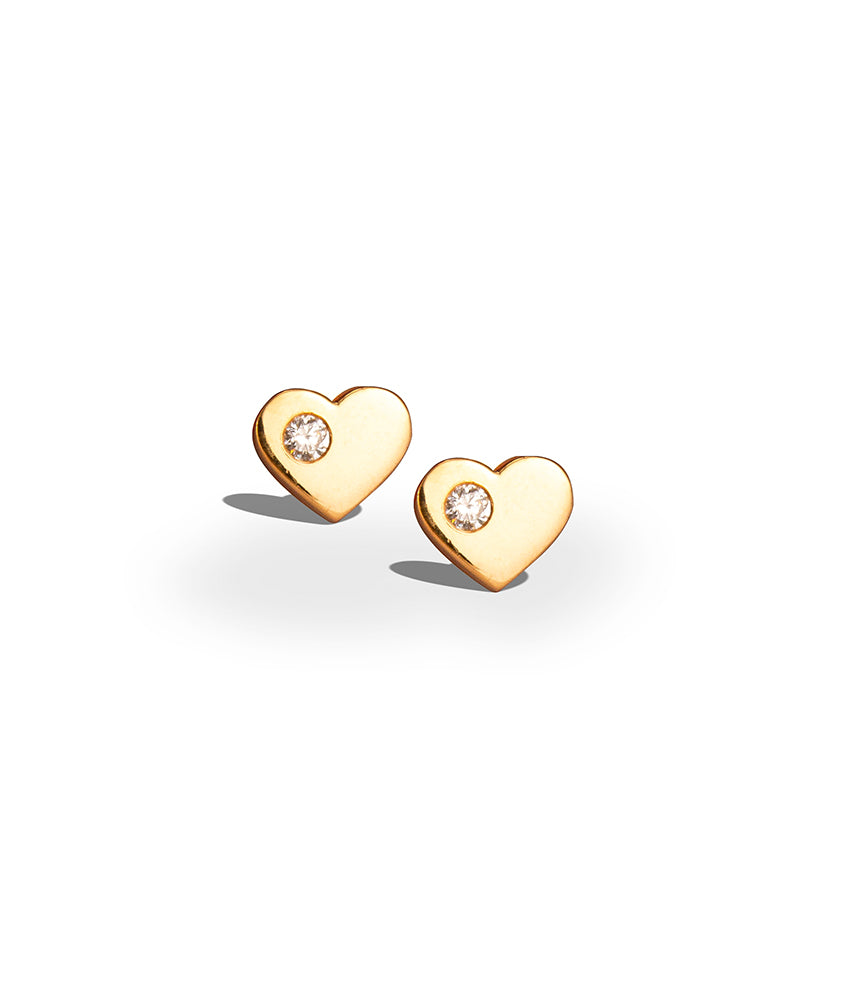 BABY A Heart Studs