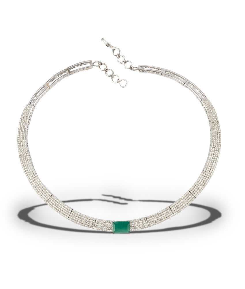 The Emerald Modernist Necklace