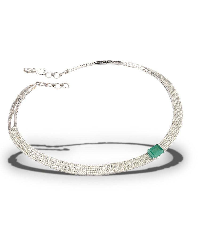 The Emerald Modernist Necklace