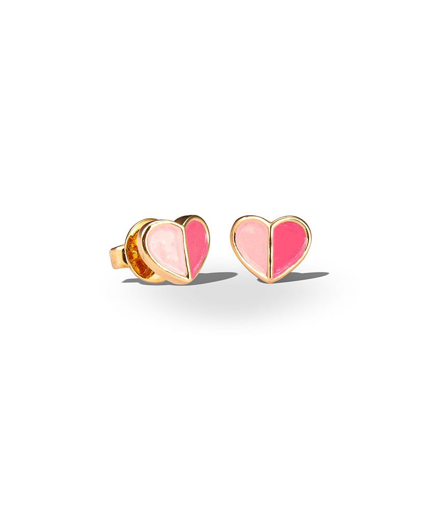 BABY A Dual Shade Heart studs