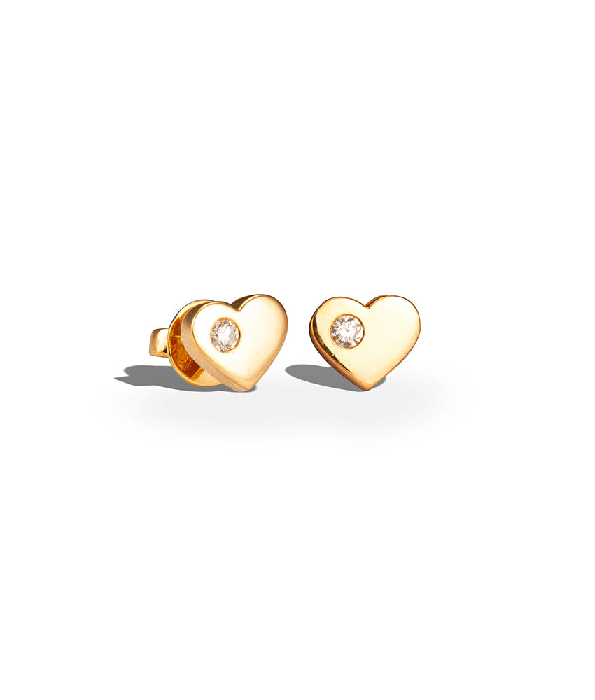 BABY A Heart Studs