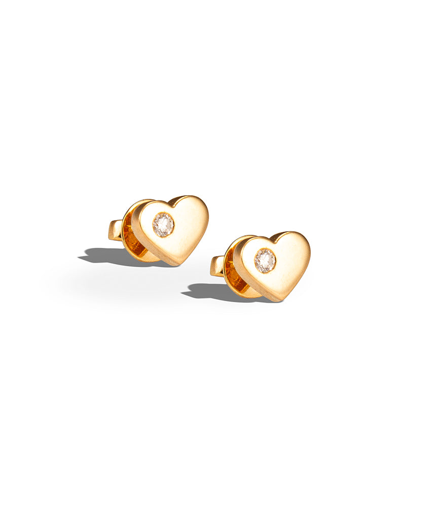 BABY A Heart Studs