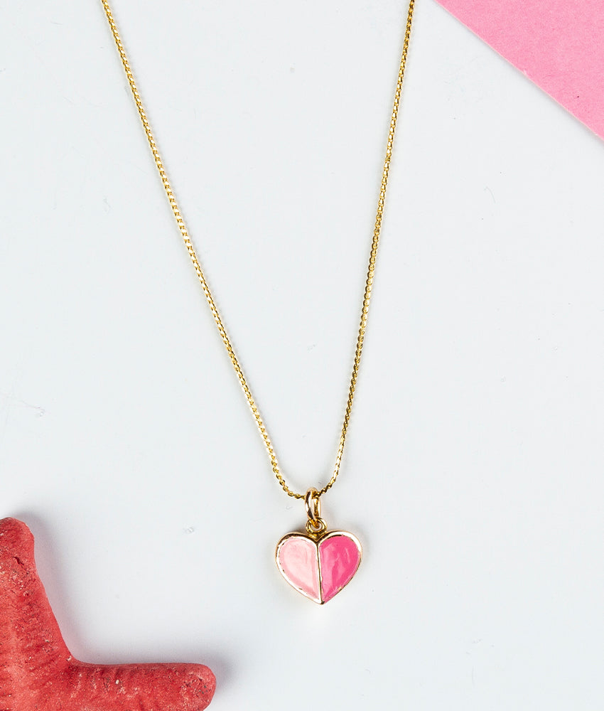 BABY A Dual Shade Heart pendant