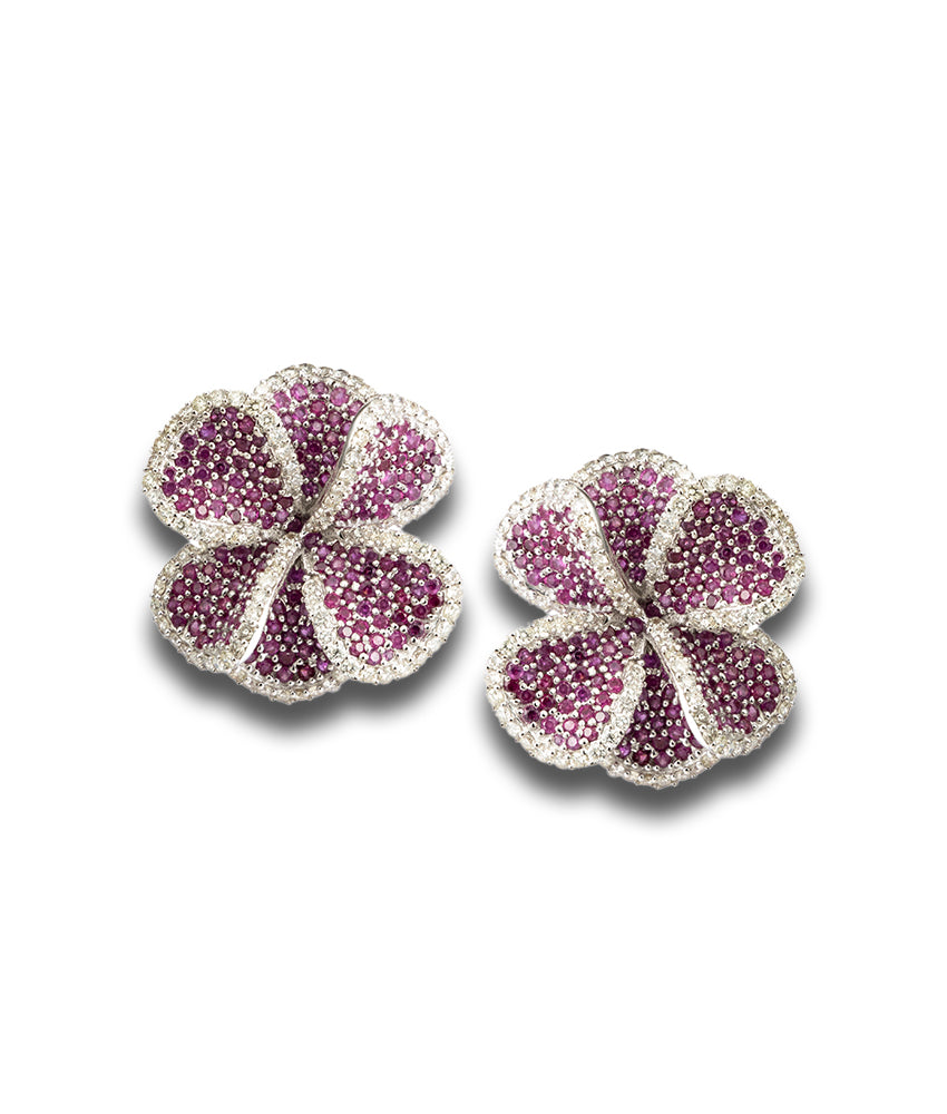 Hydrangea Earrings (Ruby)