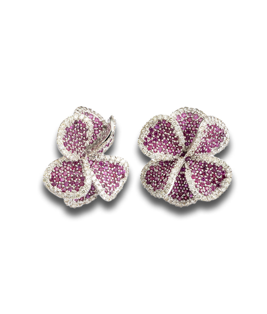 Hydrangea Earrings (Ruby)