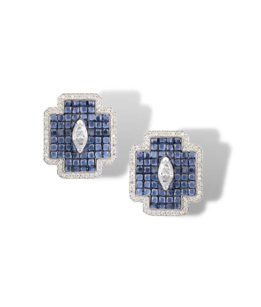 Blue Cross Earrings