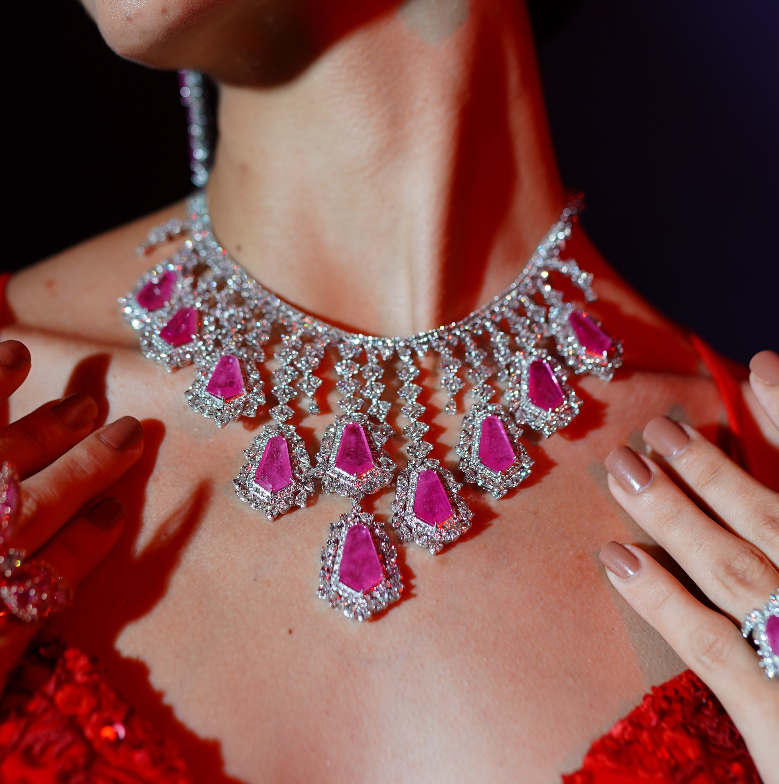 ruby estate, ruby, diamond, diamond jewellery, models, pink ruby diamonds jewel