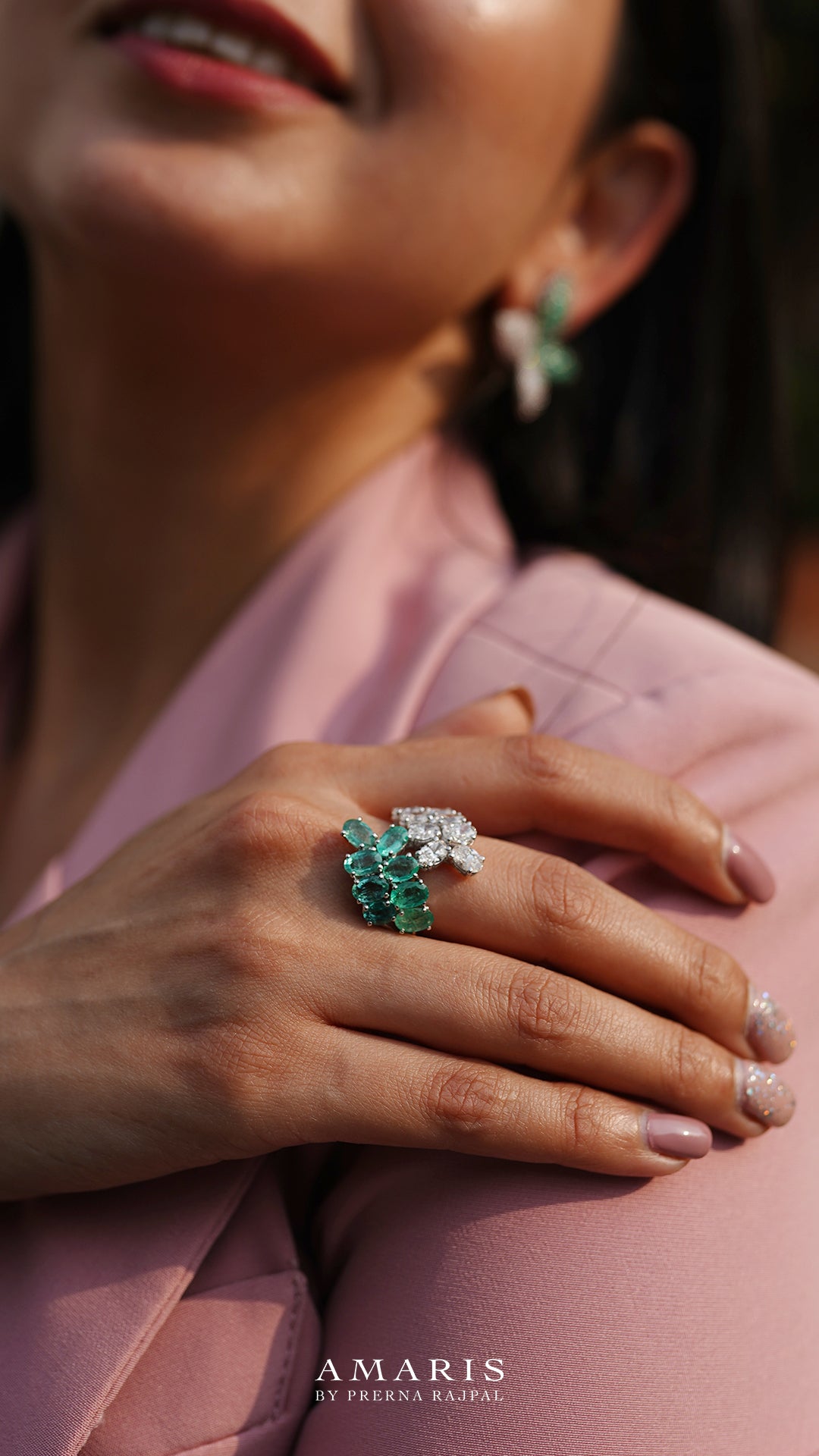 Emerald Blossom Ring